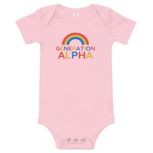 Generation Alpha With Rainbow – Onesie - Pink